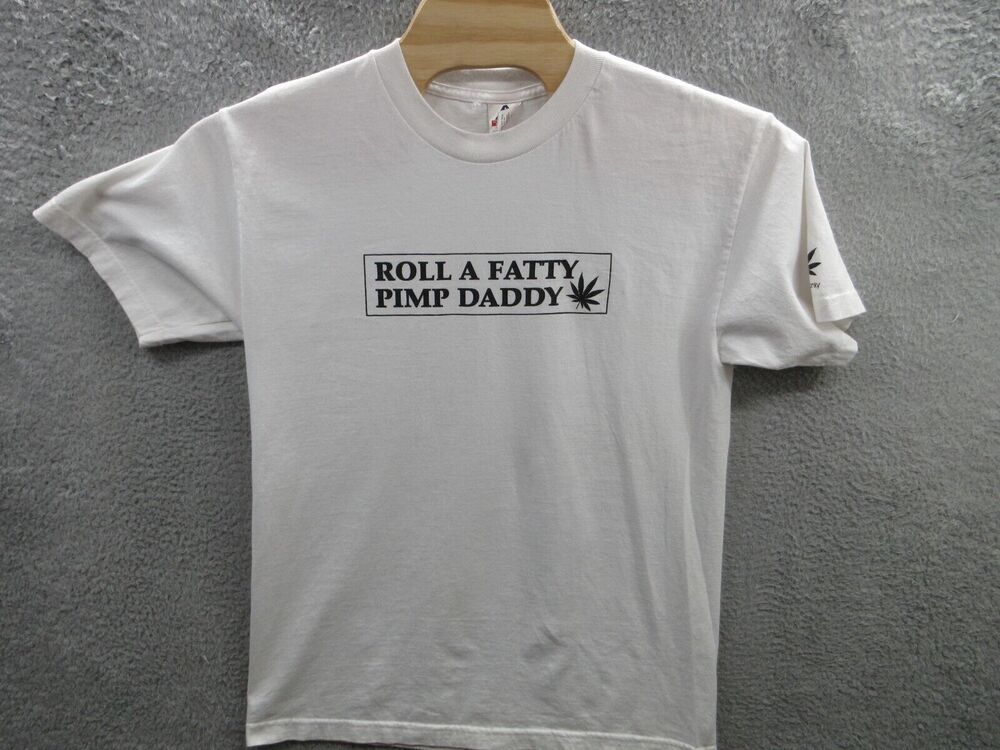 Vintage ROLL A FATTY PIMP DADDY Stanky Danky Men's Large Alstyle T-shirt